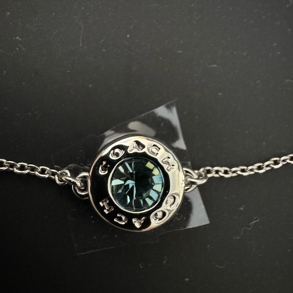 Coach Silver Slider Bracelet With Blue Stone - Picture 3 of 3